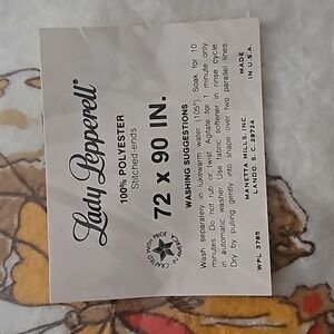 Vintage Lady Pepperell Baby Blanket Ivory With Butterflies 72 X 90 In